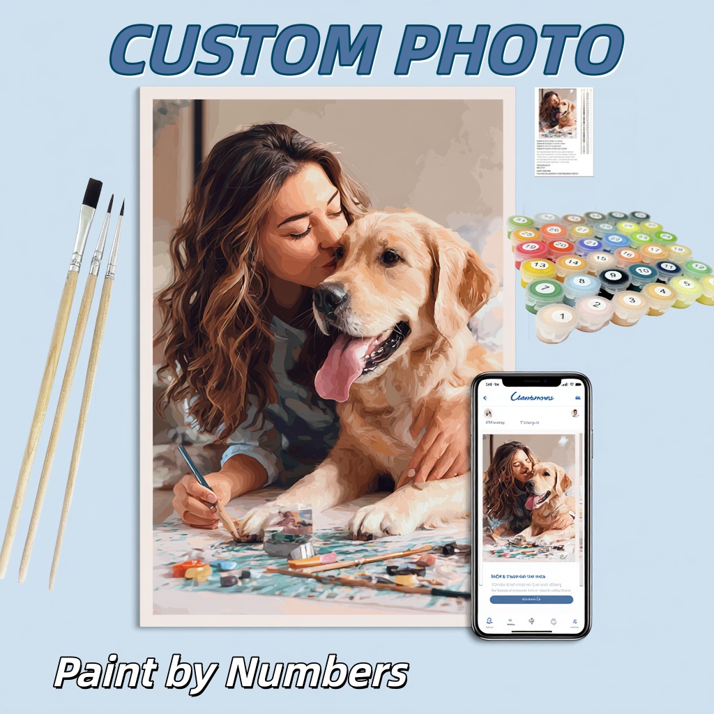 Art And Craft Numbers - Persoonlijkheid Foto DIY Canvas Schilderij op