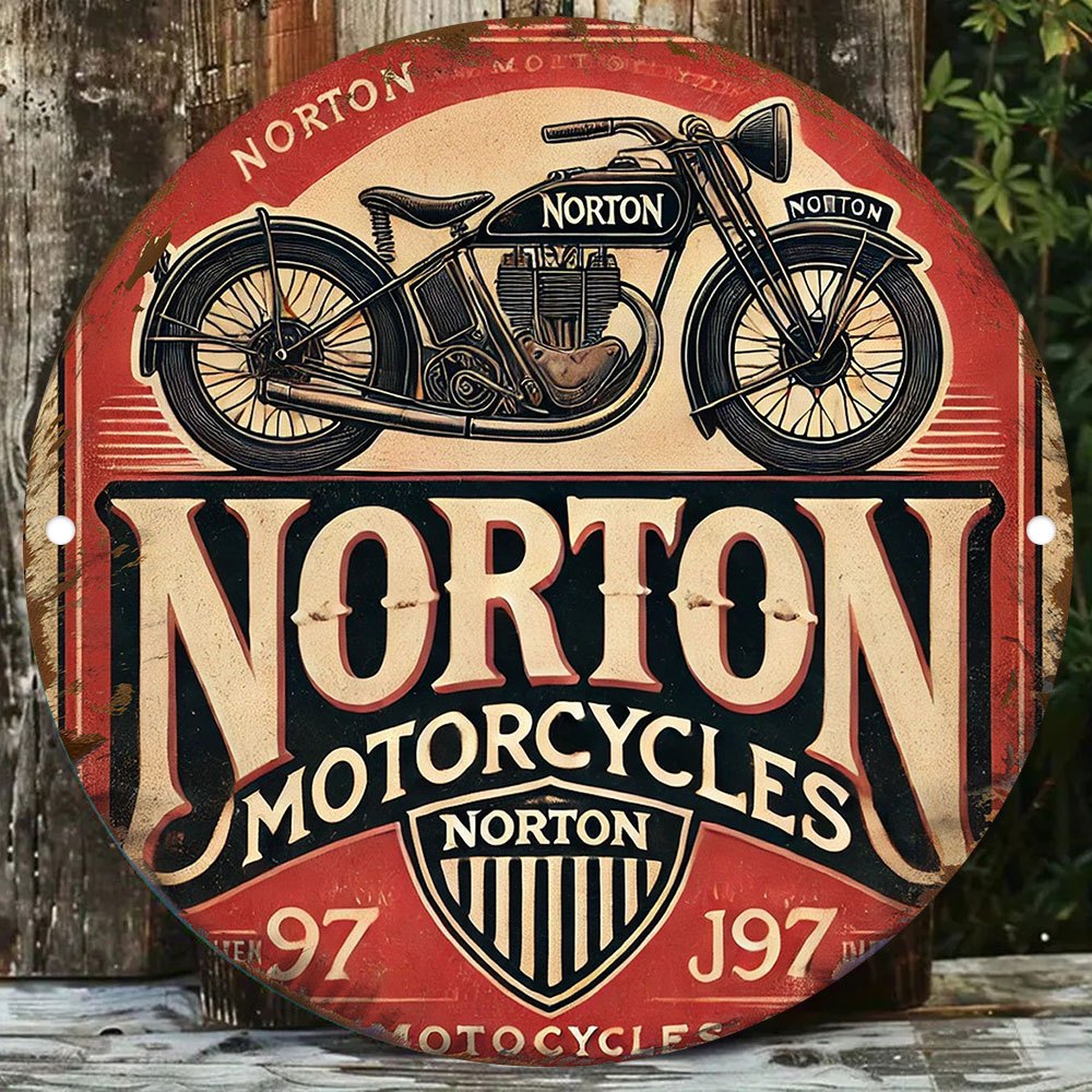 Art Craft Movement - 2D plat 1pc retro NORTON motorfiets