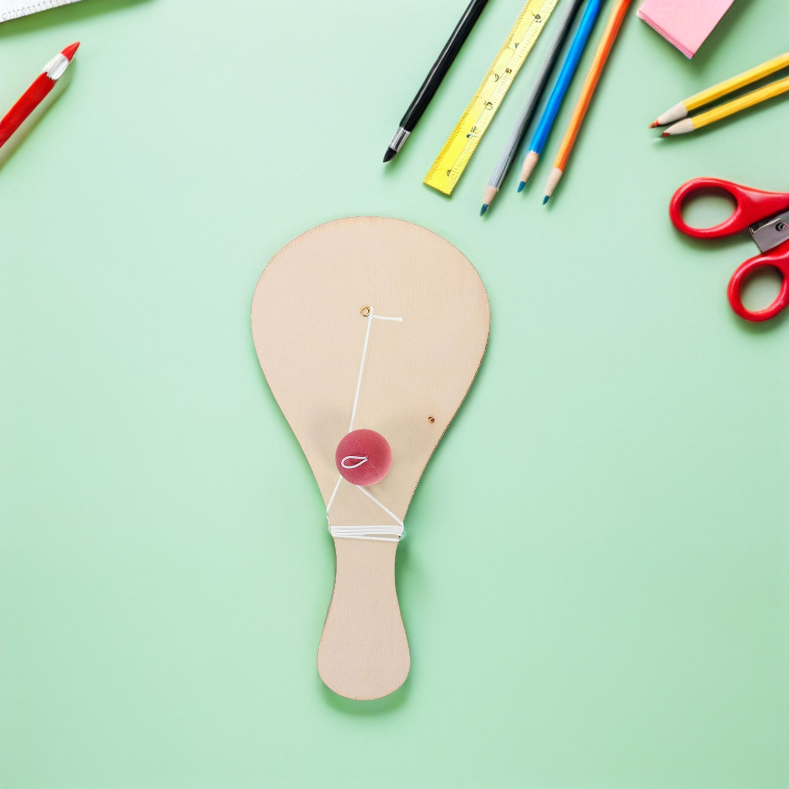 Art Craft Toddlers - 10-delige set houten paddleball-spelletjes, kleur je
