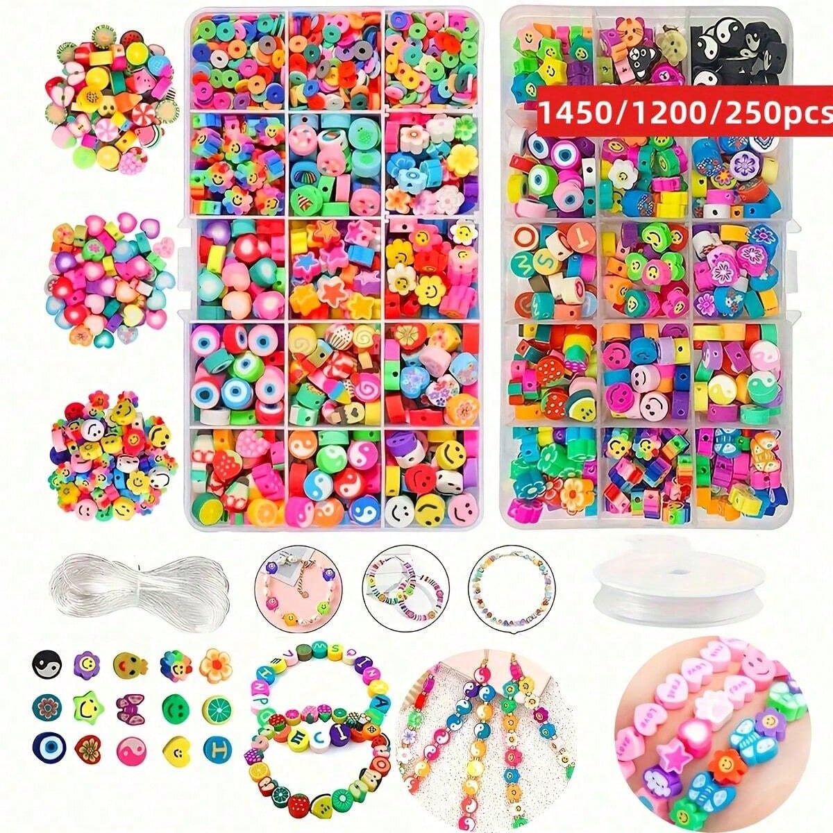 Polymer Clay Set - 1450/1200/250 stuks polymeerklei kralenset, doos, bundel