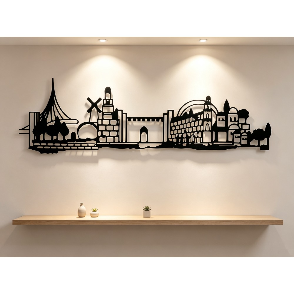 Art & Craft Supplies - CIFBUY metalen wanddecoratie met Jeruzalems skyline,