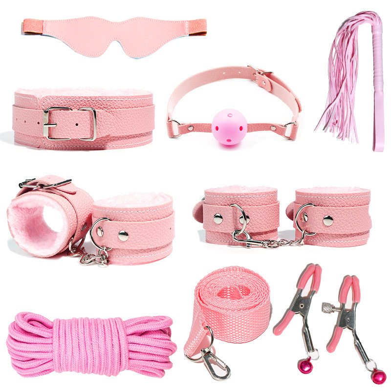 Leather Tooling Kit - 6-10 stks/set Seksuele Bondage Handboeien Zweep
