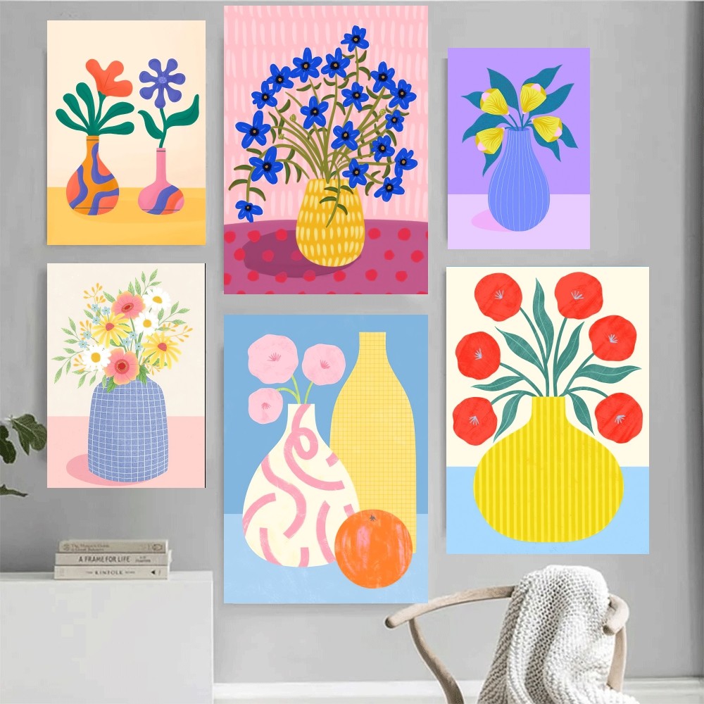 Art Craft Vase - Abstracte Vaas Kunstposter Woonkamer Kantoor Slaapkamer