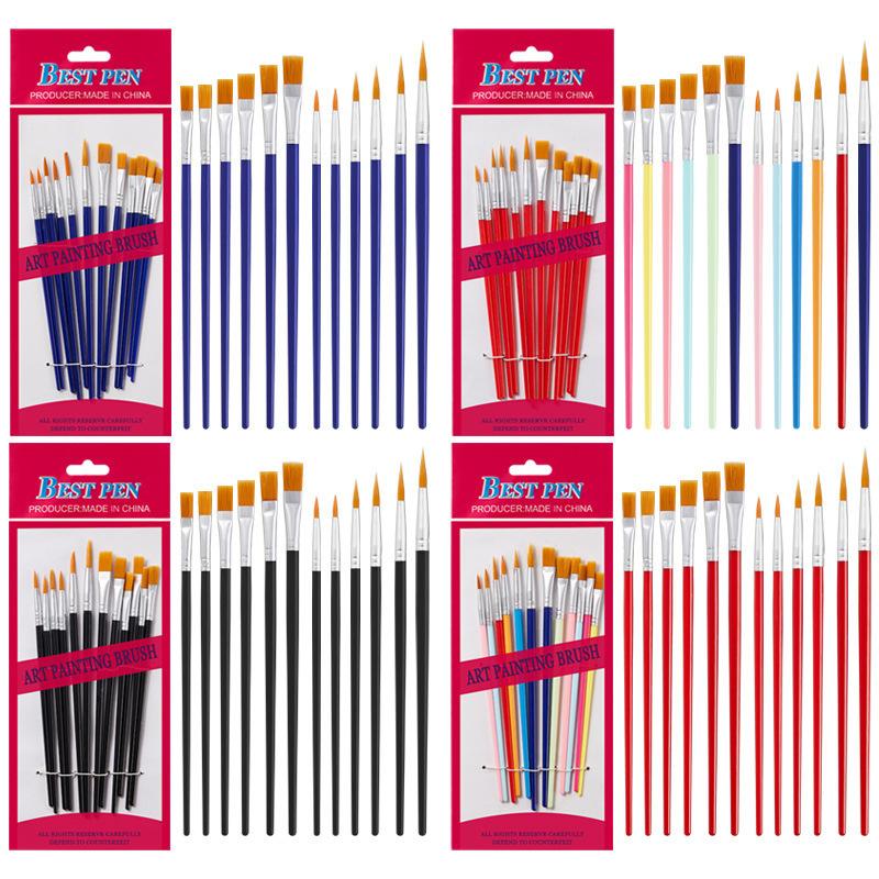 Watercolor Brush Pen - 12-delige set verfkwasten, ronde en platte