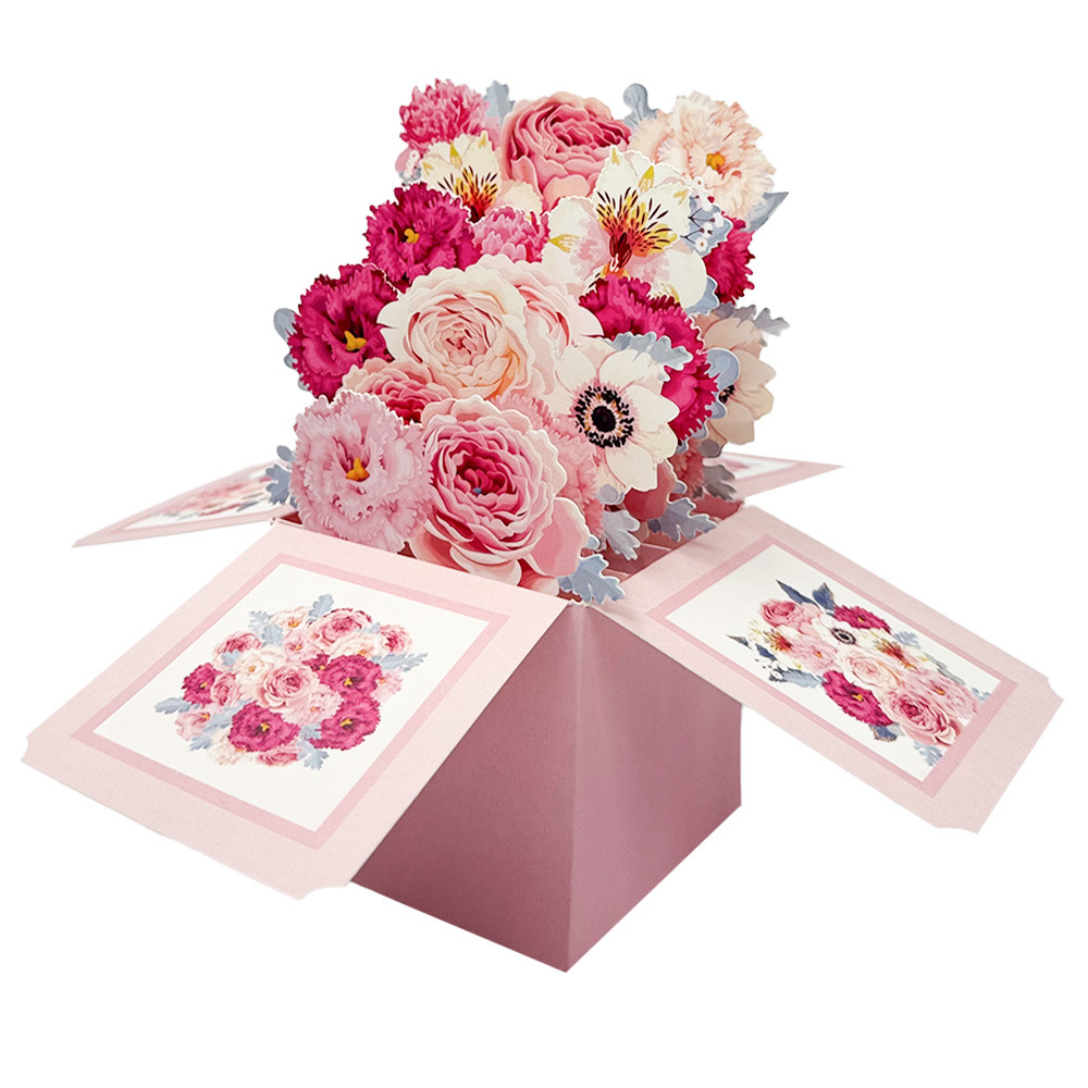 Art Craft Movement - 3D Rose pop-up kaart met envelop
