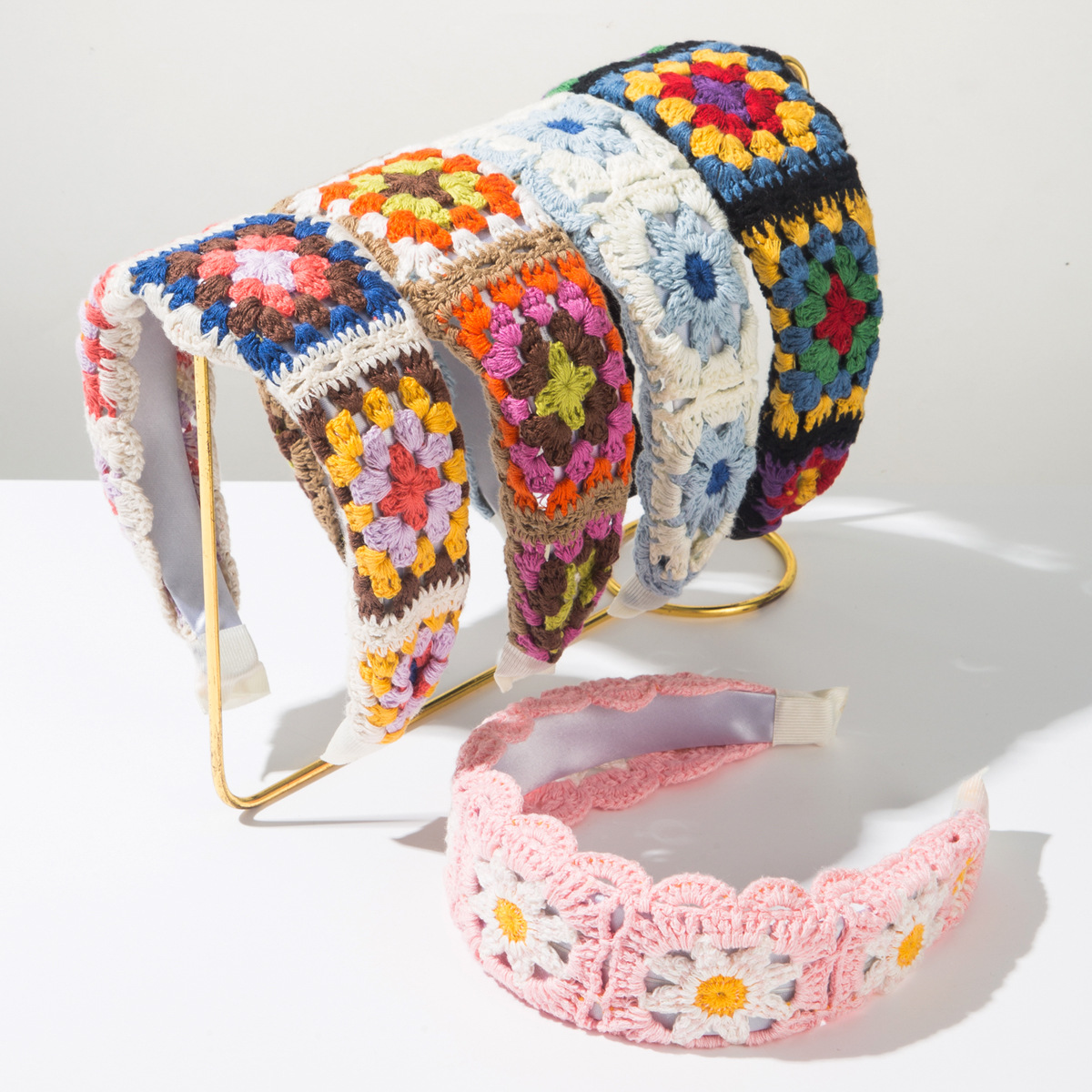 Art And Craft Hair - Boho handgebreide gehaakte bloemenhoofdband vintage granny
