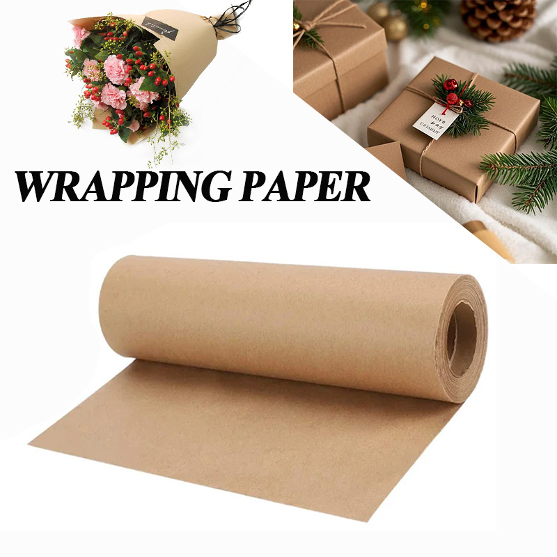 Art Craft Movement - YITAPE 30cm*5M Bruine Kraftpapierrol voor Cadeauverpakking,