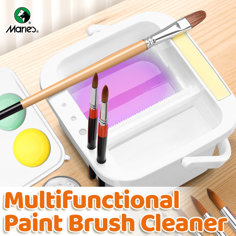 Watercolor Brush Pen - Marie's witte kwastreiniger wasmachine met deksel,