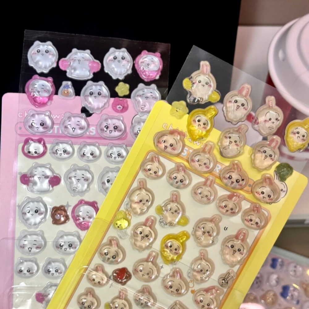 Art Craft Stationery - Leuke Chiikawa 3D Kristal Reliëf Stickers