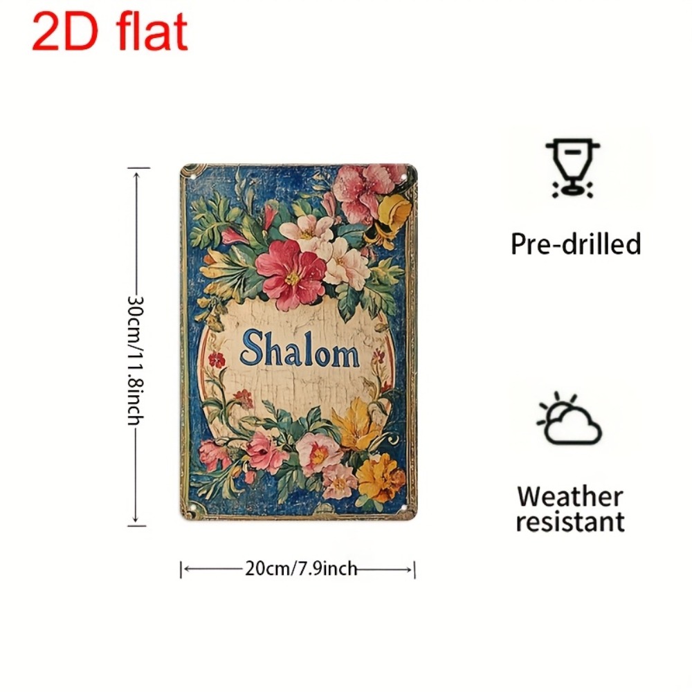 Art & Craft Supplies - CIFBUY Vintage Floral Shalom aluminium wandkunst