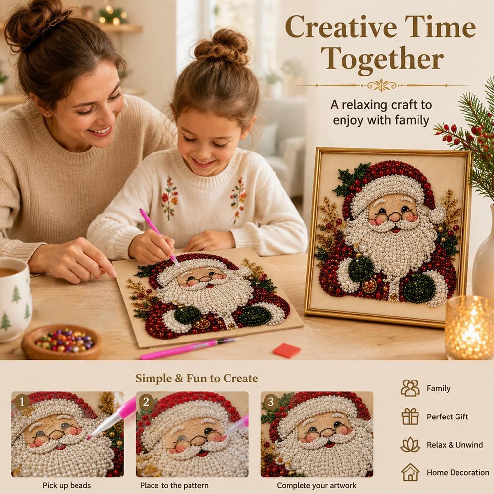 Kerstmis Kerstman Parel Kunst  - Art Craft For Adults recensie en prijs