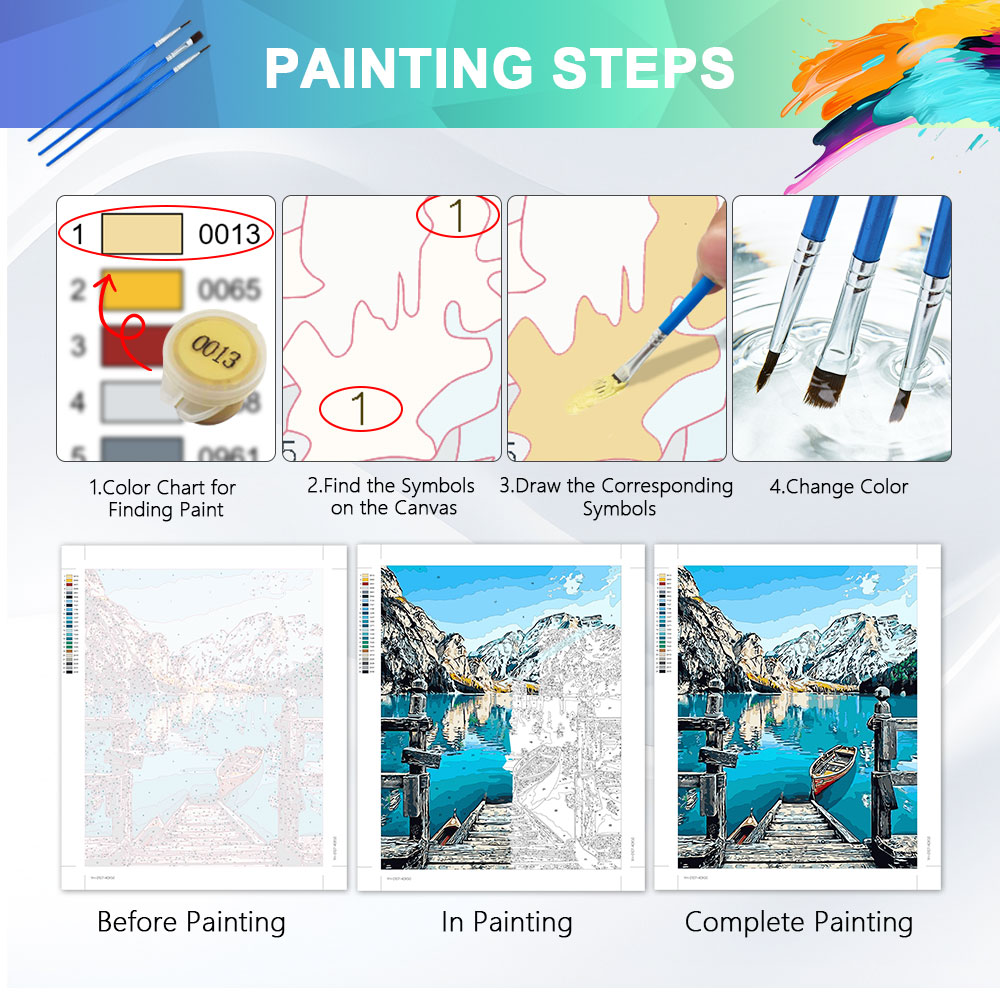 HUACAN Verf op nummer kits Kon - Art And Craft Numbers recensie en prijs