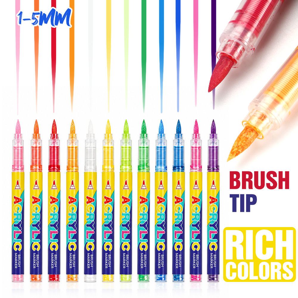 12 kleuren acryl penseelmarker - Art Craft Stationery recensie en prijs