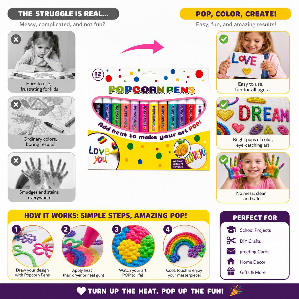 12 Kleuren 3D Magische Hitte-g - Art Craft Stationery recensie en prijs