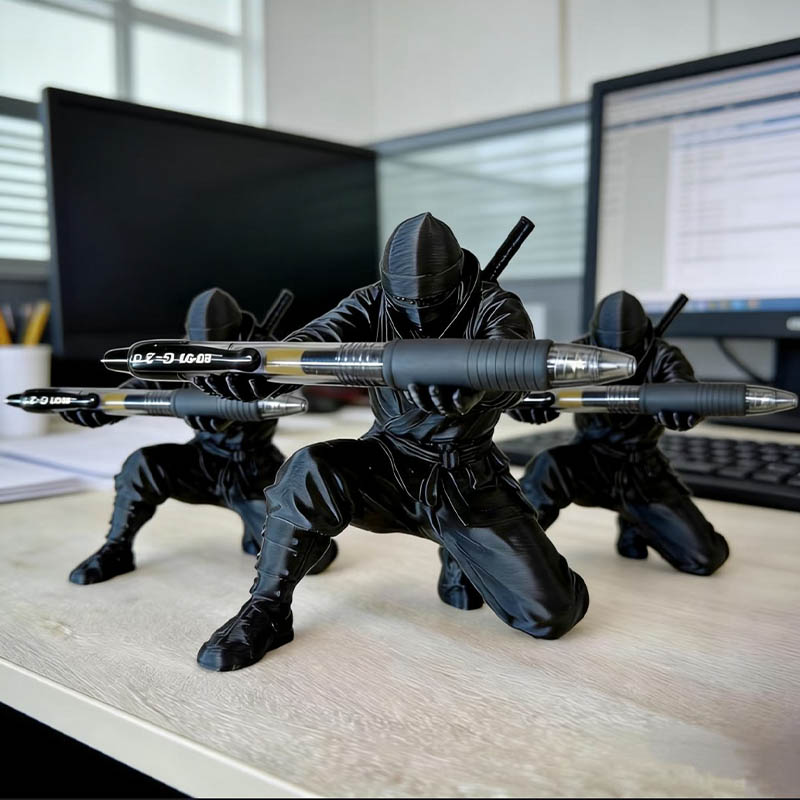 3D-geprinte ninja-penhouder vo - Art Craft Stationery recensie en prijs