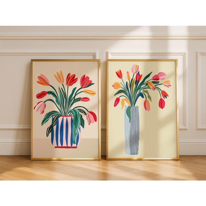 2 stuks tulpbloemen canvas kun - Art Craft Vase recensie en prijs